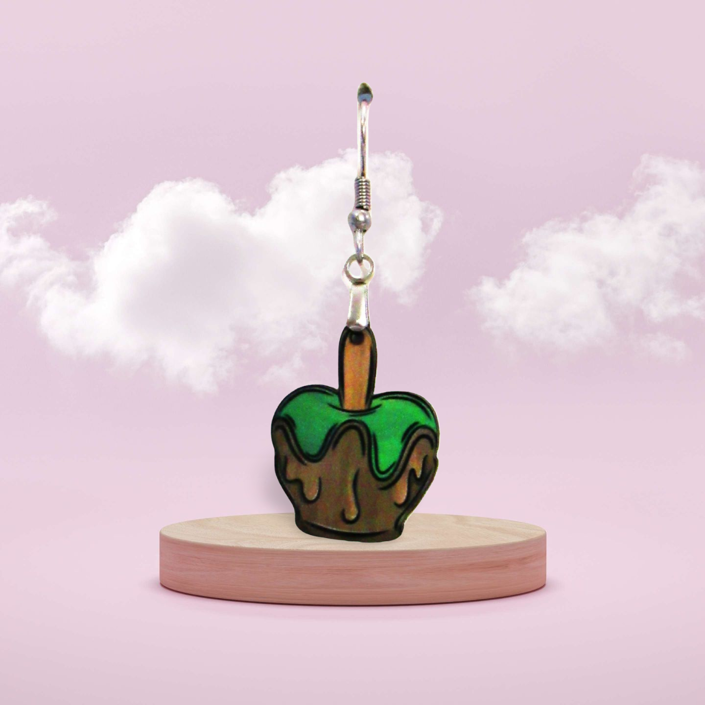 Candy Apple Shaped Sublimated Earrings