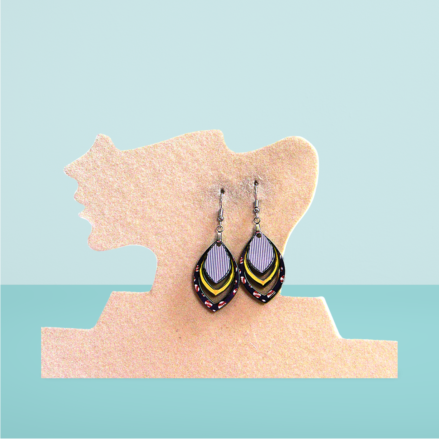 Open Teardrop Shaped Sublimated Earrings 1.5 inch