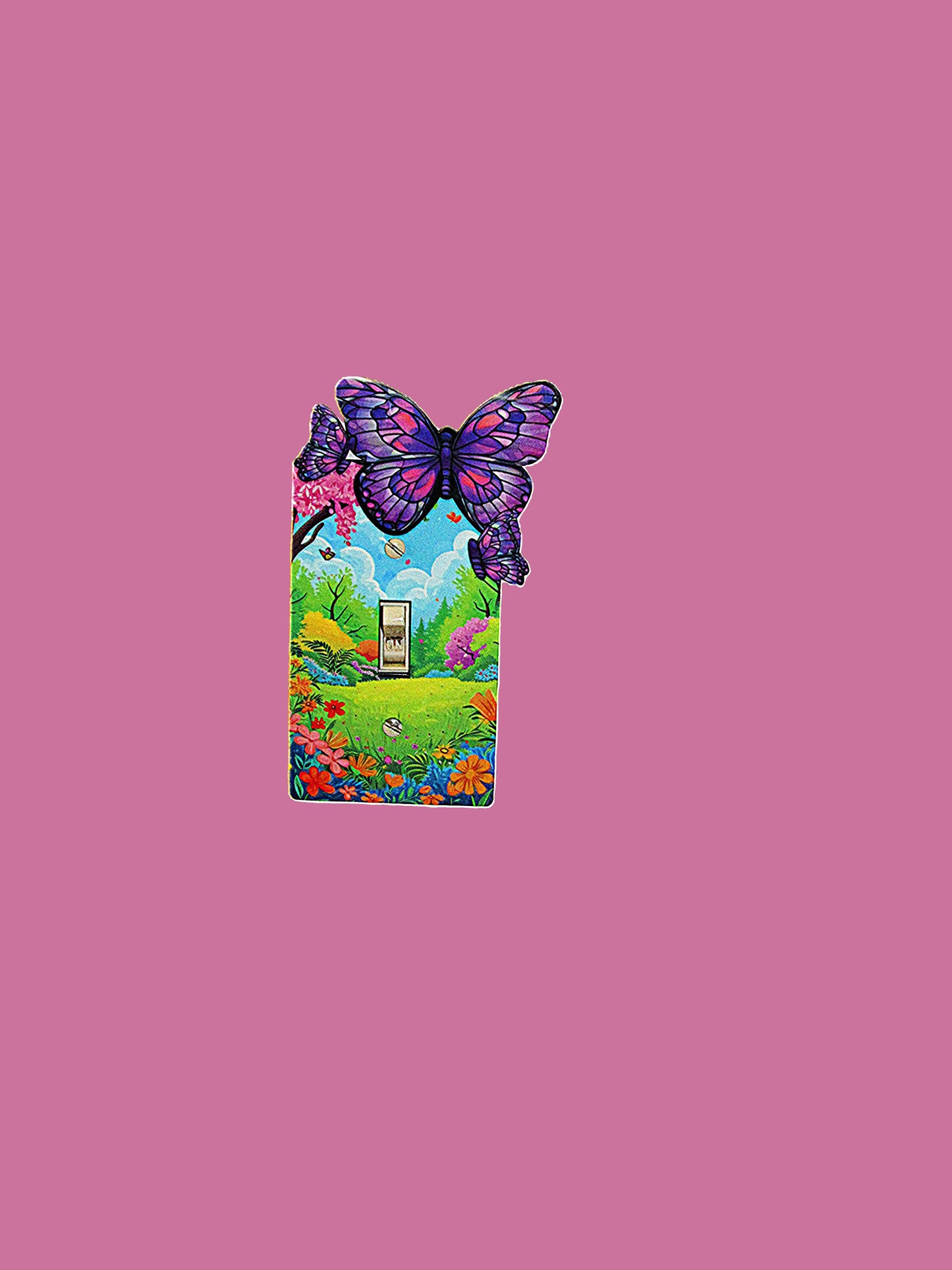 Butterfly Shaped Sublimated Light Switch Plate