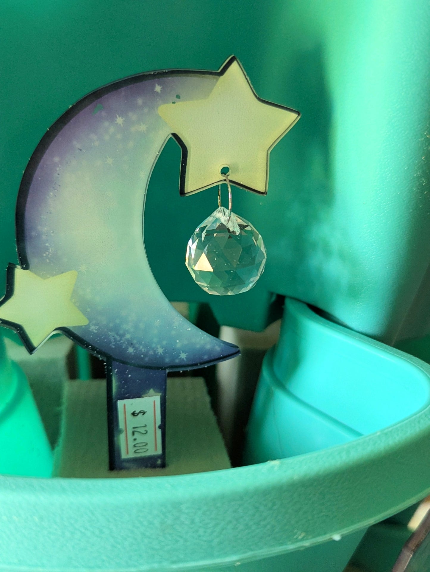 Acrylic Shaped Sublimated Garden Stake with hole and crystal charm