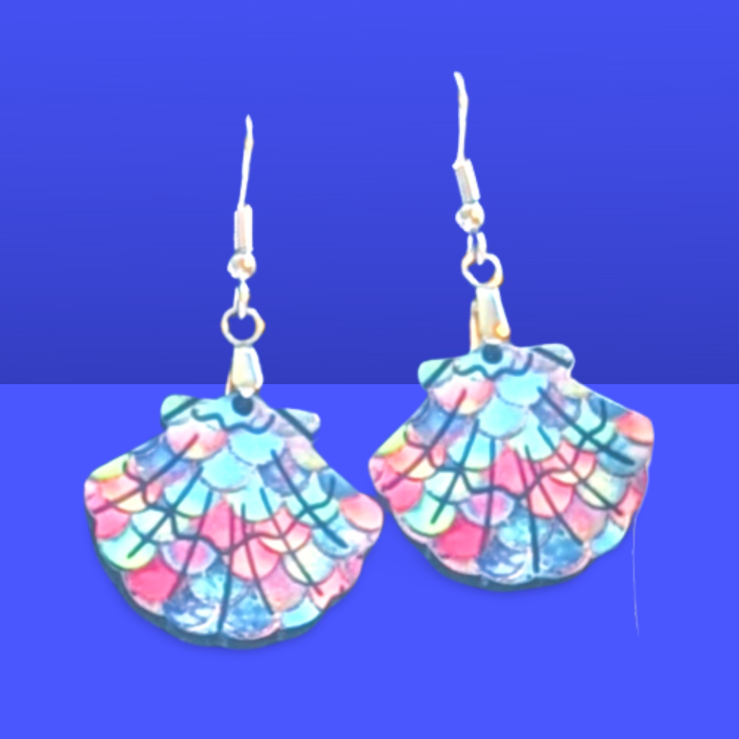 Clam Shell Shaped Sublimated Earrings MDF 1 inch