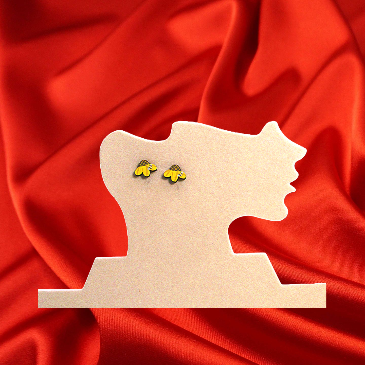 Open Flower Shaped Sublimated Stud Earring