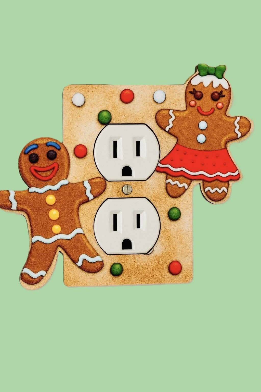 Gingerbread People Shaped Sublimated Outlet Plate