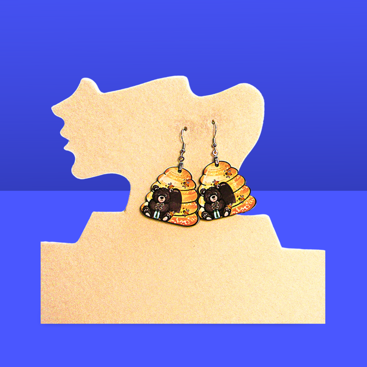 Beehive Shaped Sublimated Earrings 1.5 inch