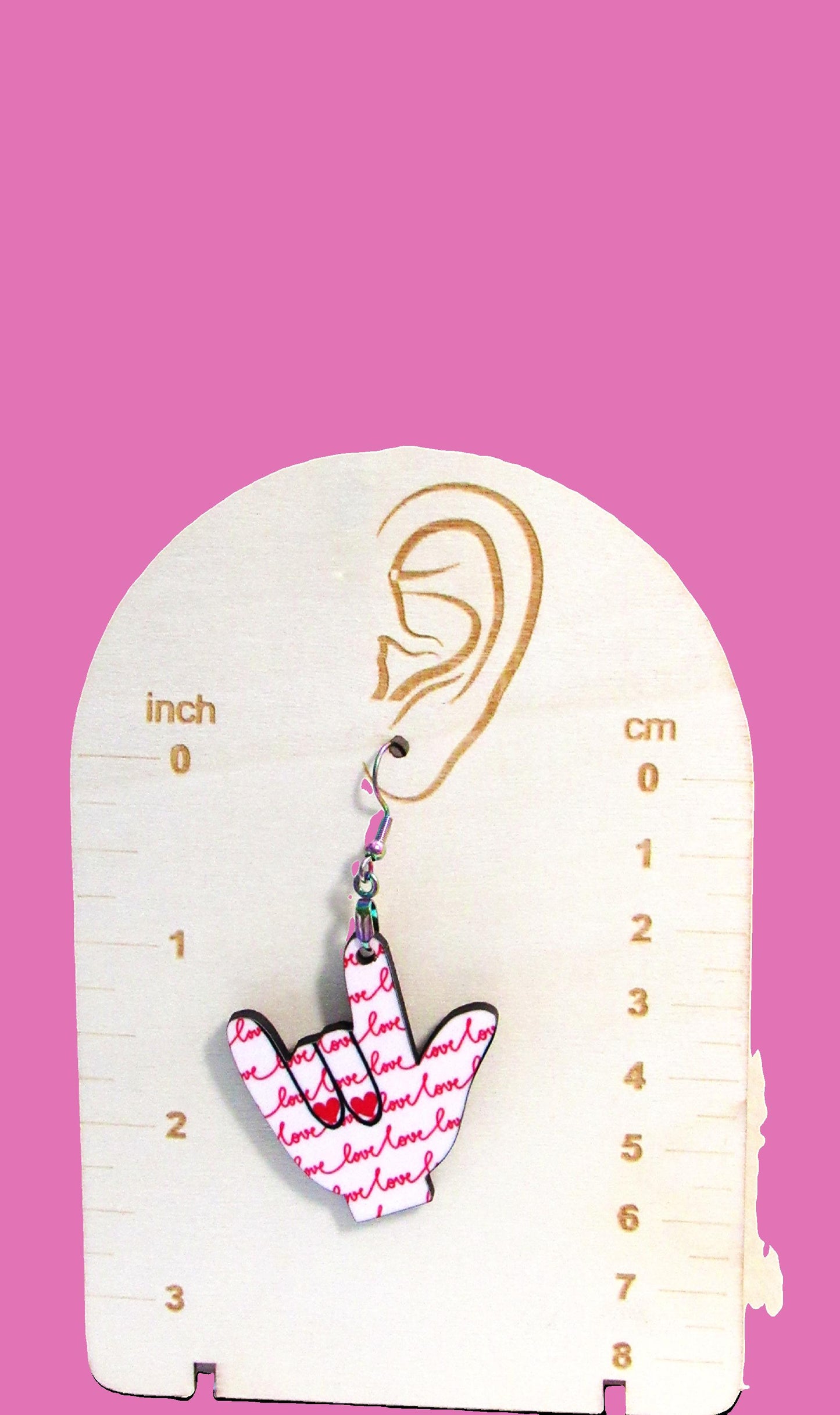 ASL Shaped Sublimated Earring