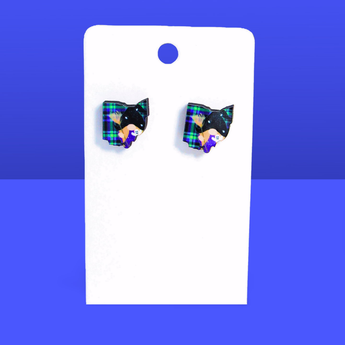 Ohio Shaped Sublimated Stud Earrings