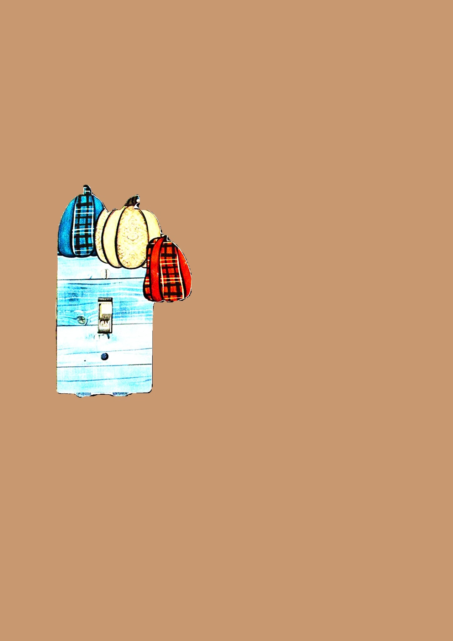 Pumpkin Themed Shaped Sublimated Light Switch Plate