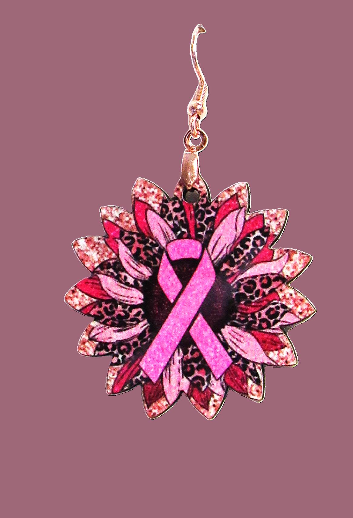 Breast cancer Awareness Shaped Sublimated Earrings