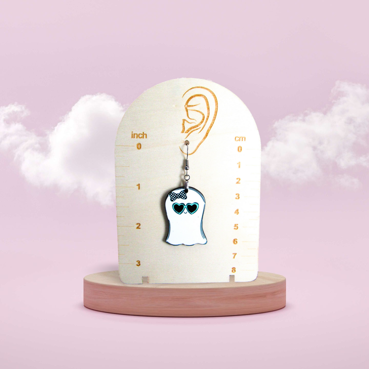Ghost Shaped Sublimated Earring