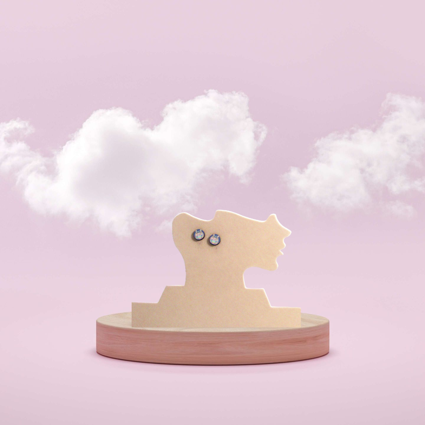 Round Shaped Stud Sublimated Earrings MDF