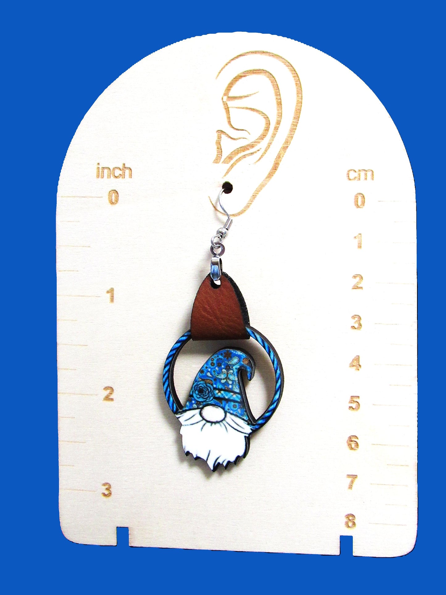 Round Gnome Shaped Sublimated Earrings