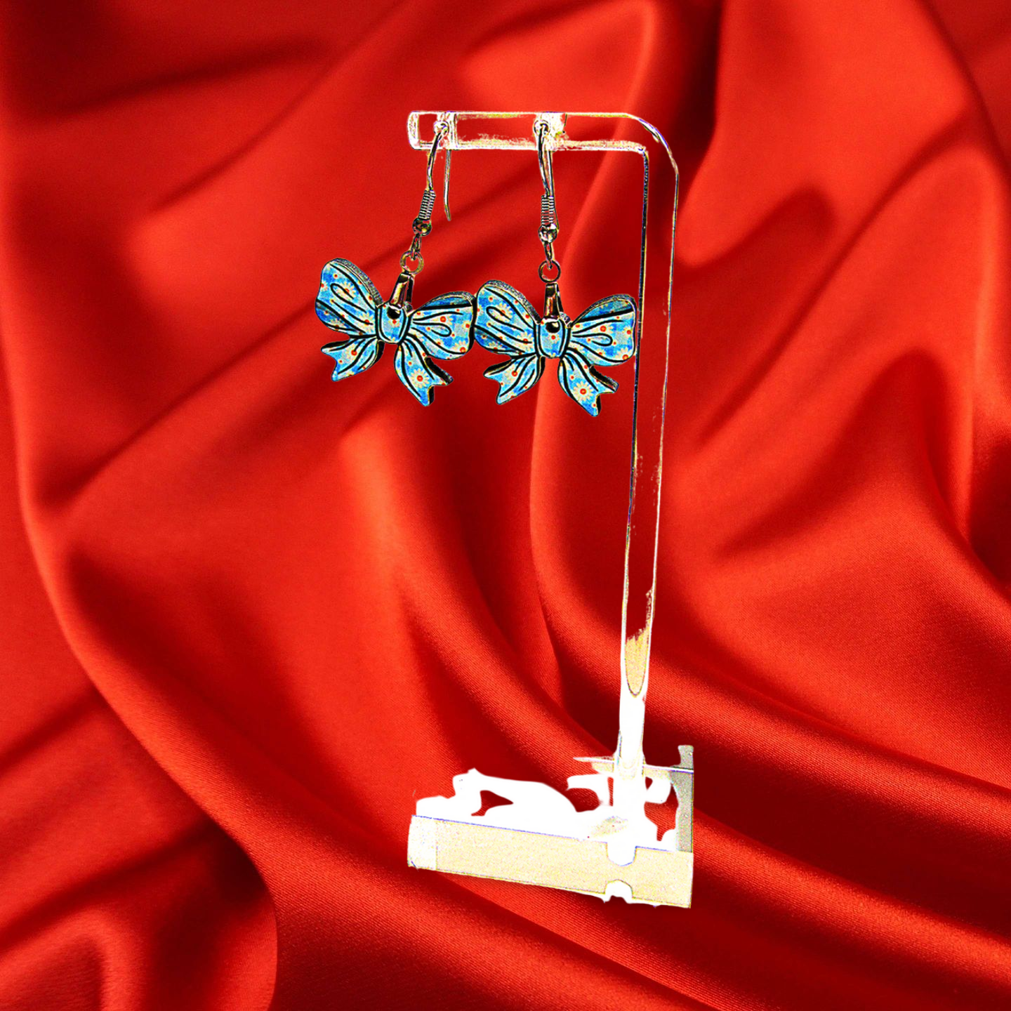 Bow Shaped Sublimated Earrings 1 inch