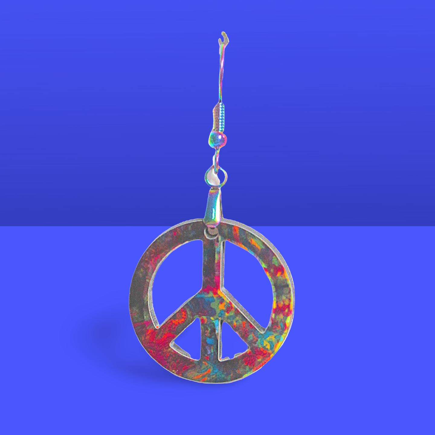 Peace Sign Shaped Sublimated Earrings 1 inch