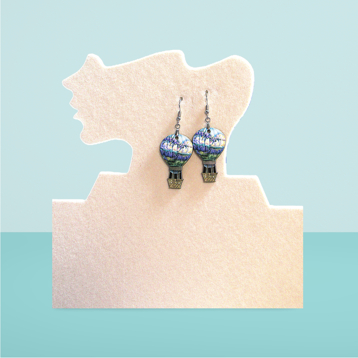 Hot Air Balloon Shaped Sublimated Earring