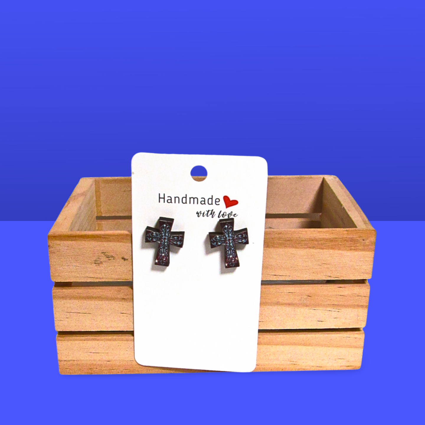 Cross Shaped MDF Sublimated Stud Earrings