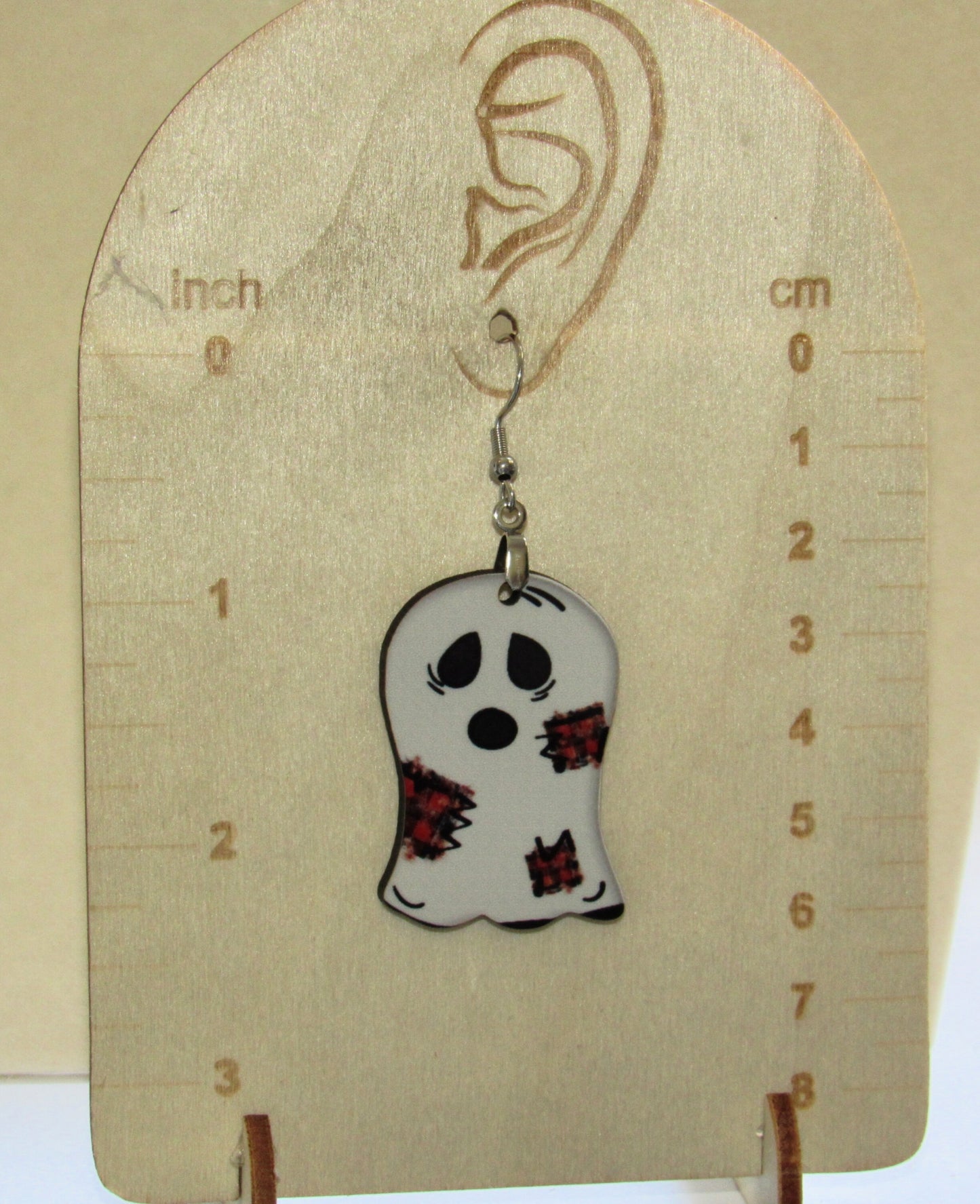 Ghost Shaped Sublimated Earring 1.5 inch