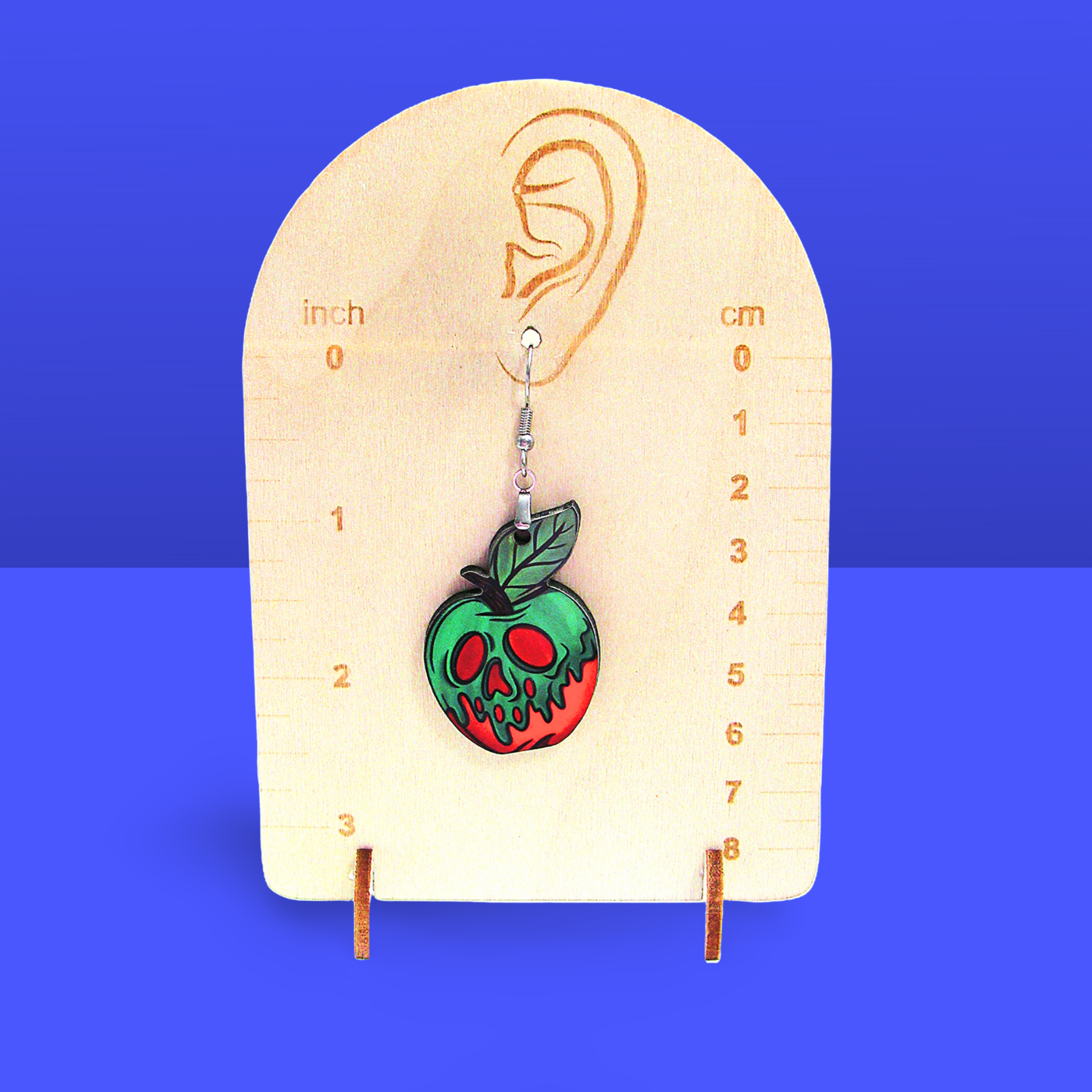 Apple Shaped Sublimated Earring 1.5 inch