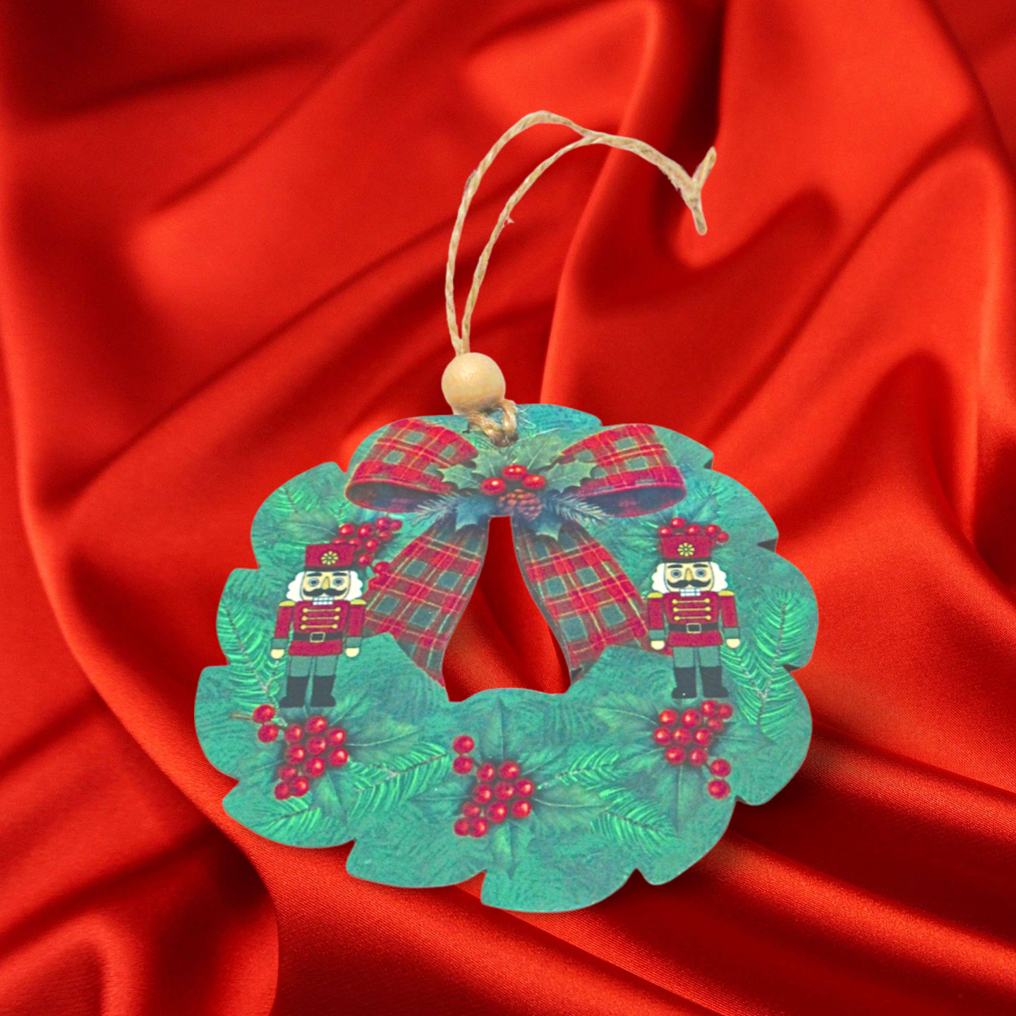 MDF-Bow Wreath Shaped MDF Sublimated Ornament