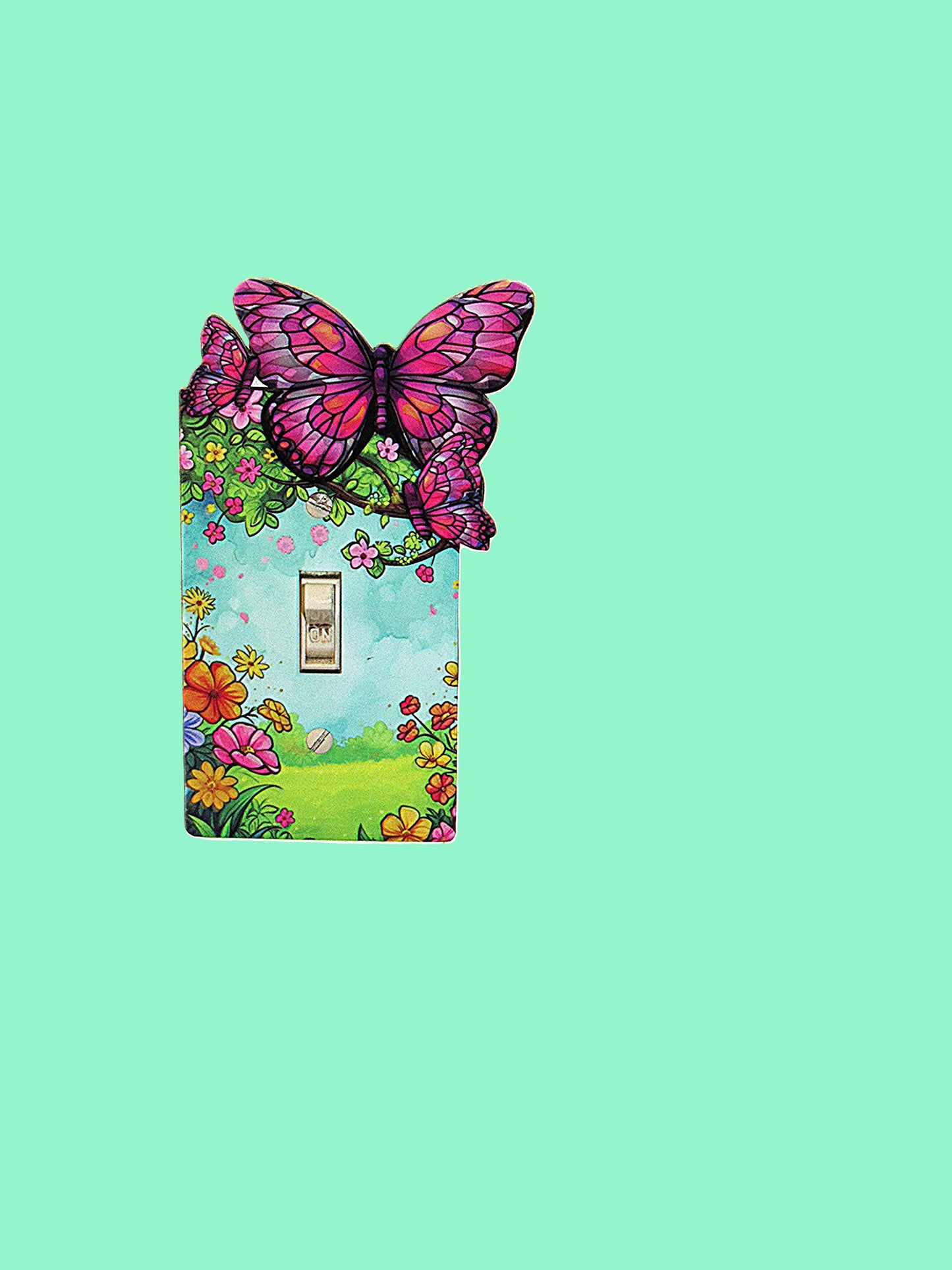 Butterfly Shaped Sublimated Light Switch Plate