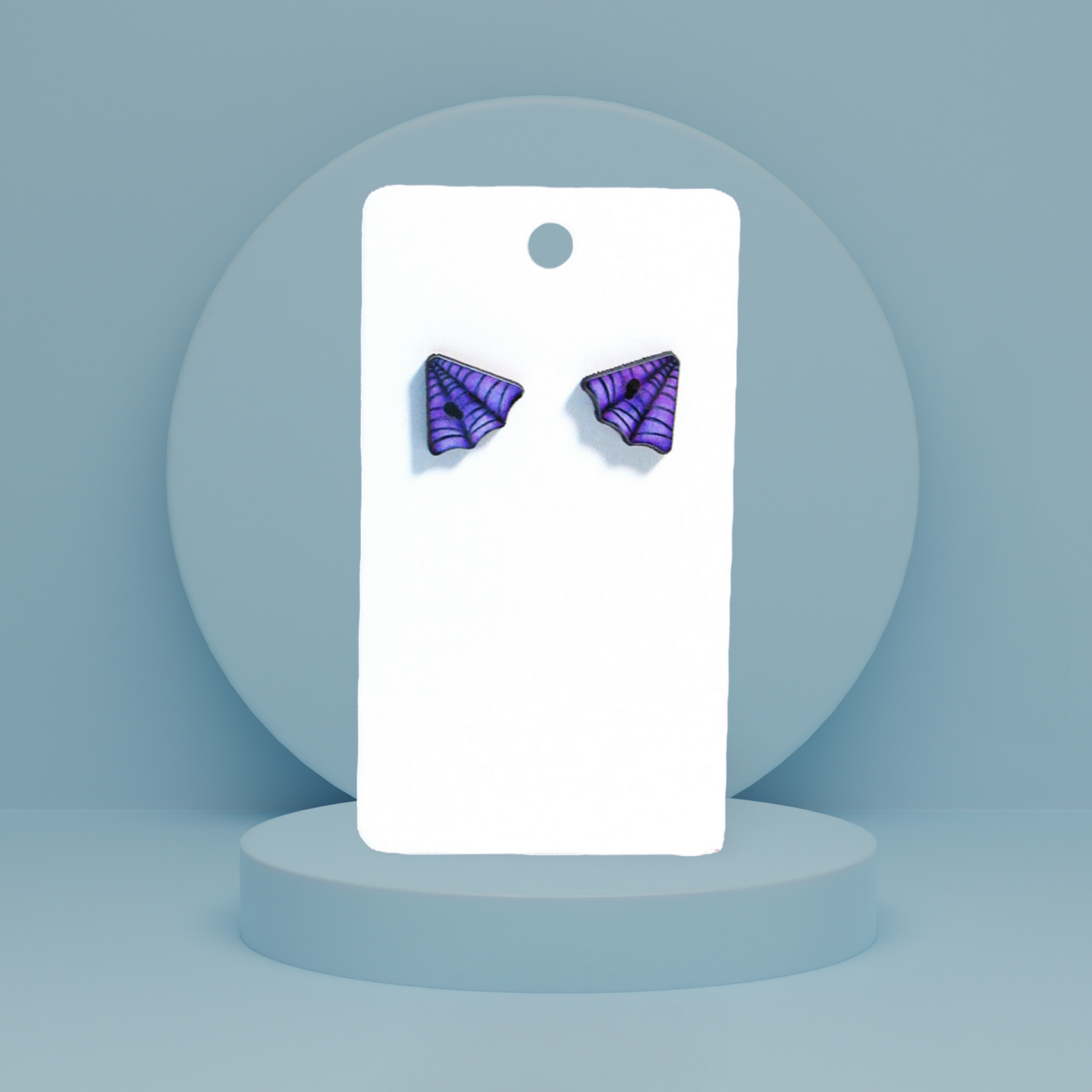 MDF-Spider Web Shaped Sublimated Stud Earrings