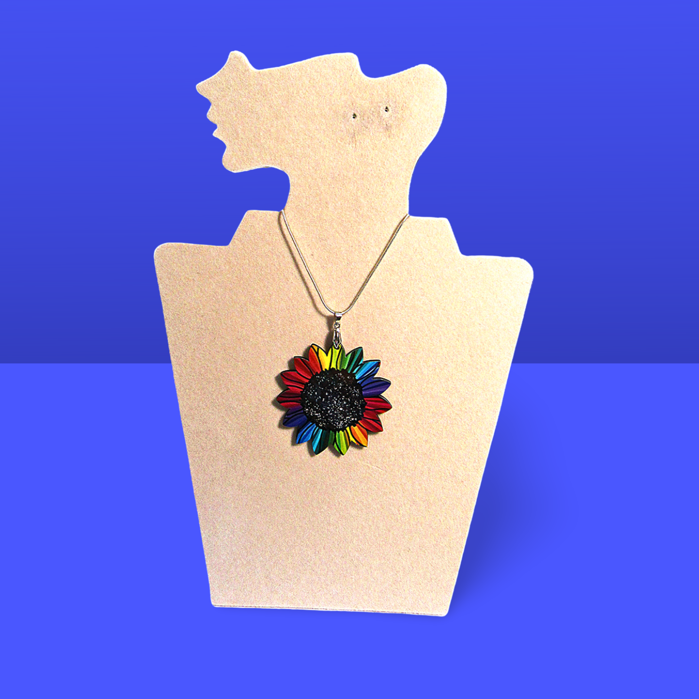 Sunflower Shaped Sublimated Necklace