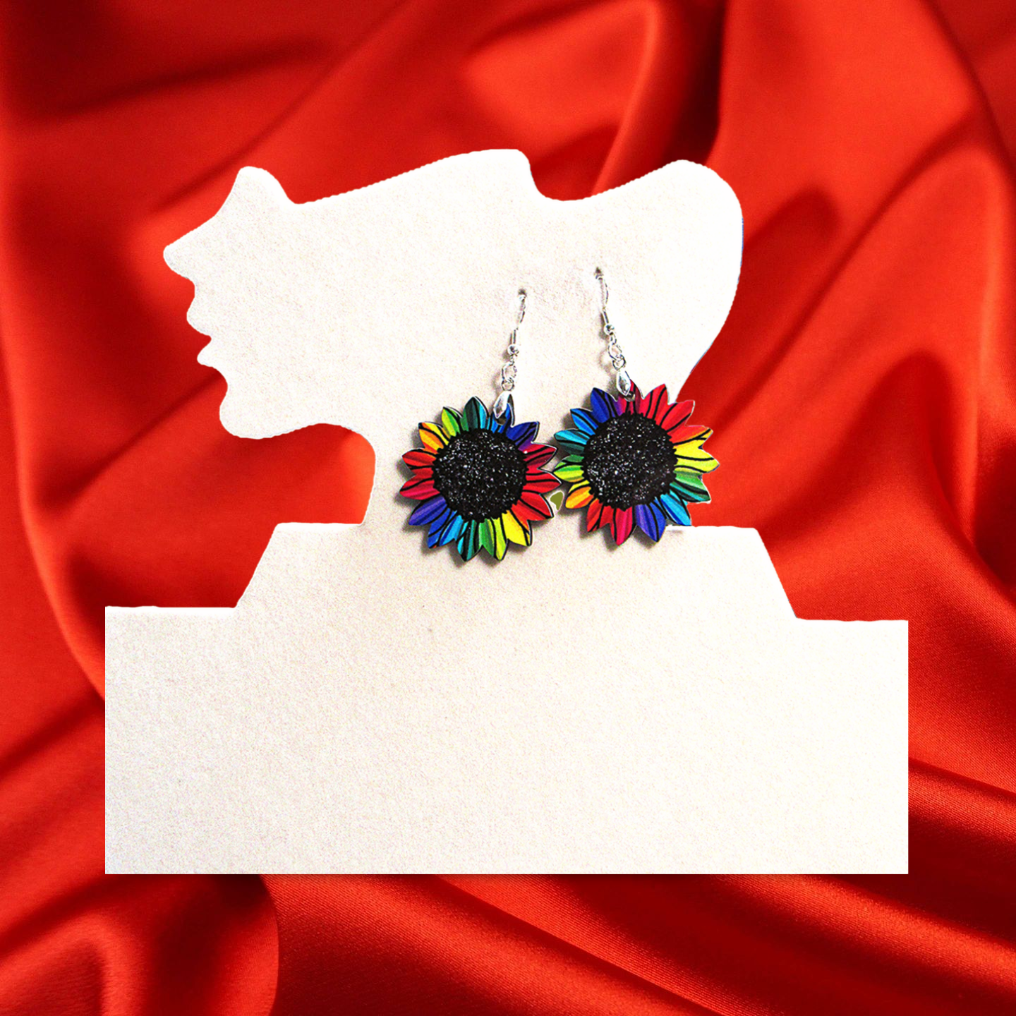 Sunflower Shaped Sublimated Earrings