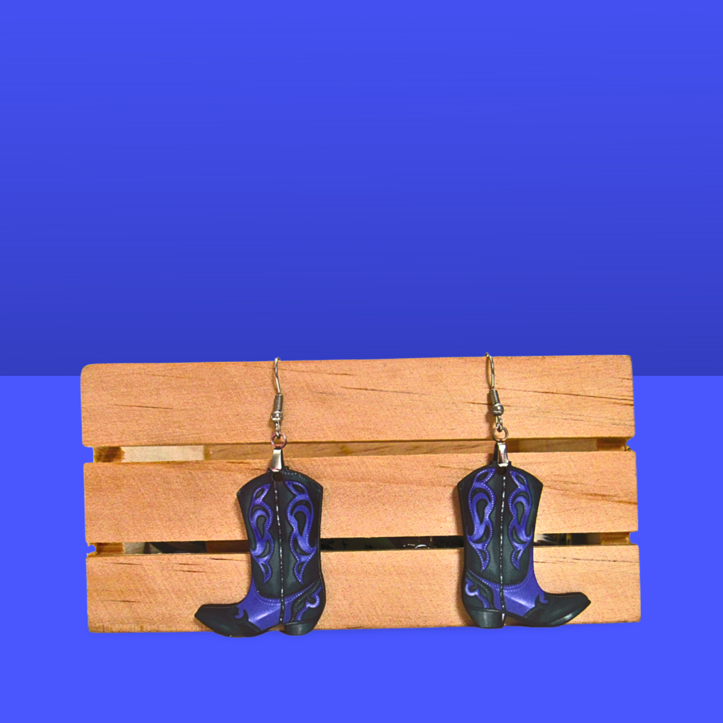 Cowboy Boot Shaped Sublimated Earrings