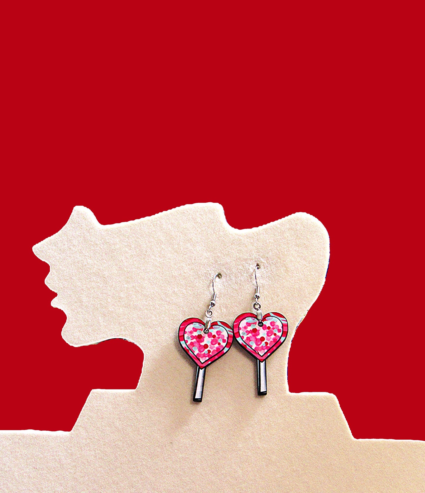MDF-Sucker Shaped Sublimated Earrings 1.5 inch