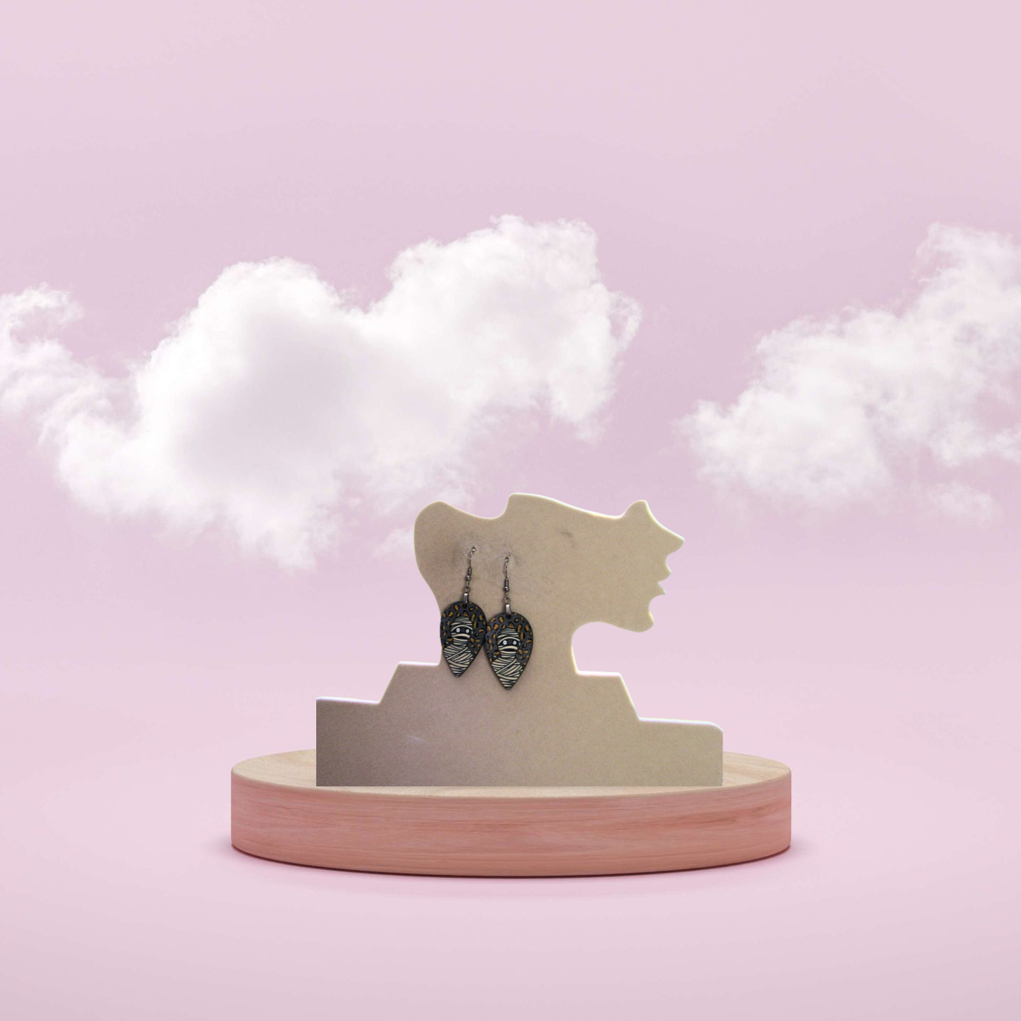 Reverse Teardrop Shaped Sublimated Earrings