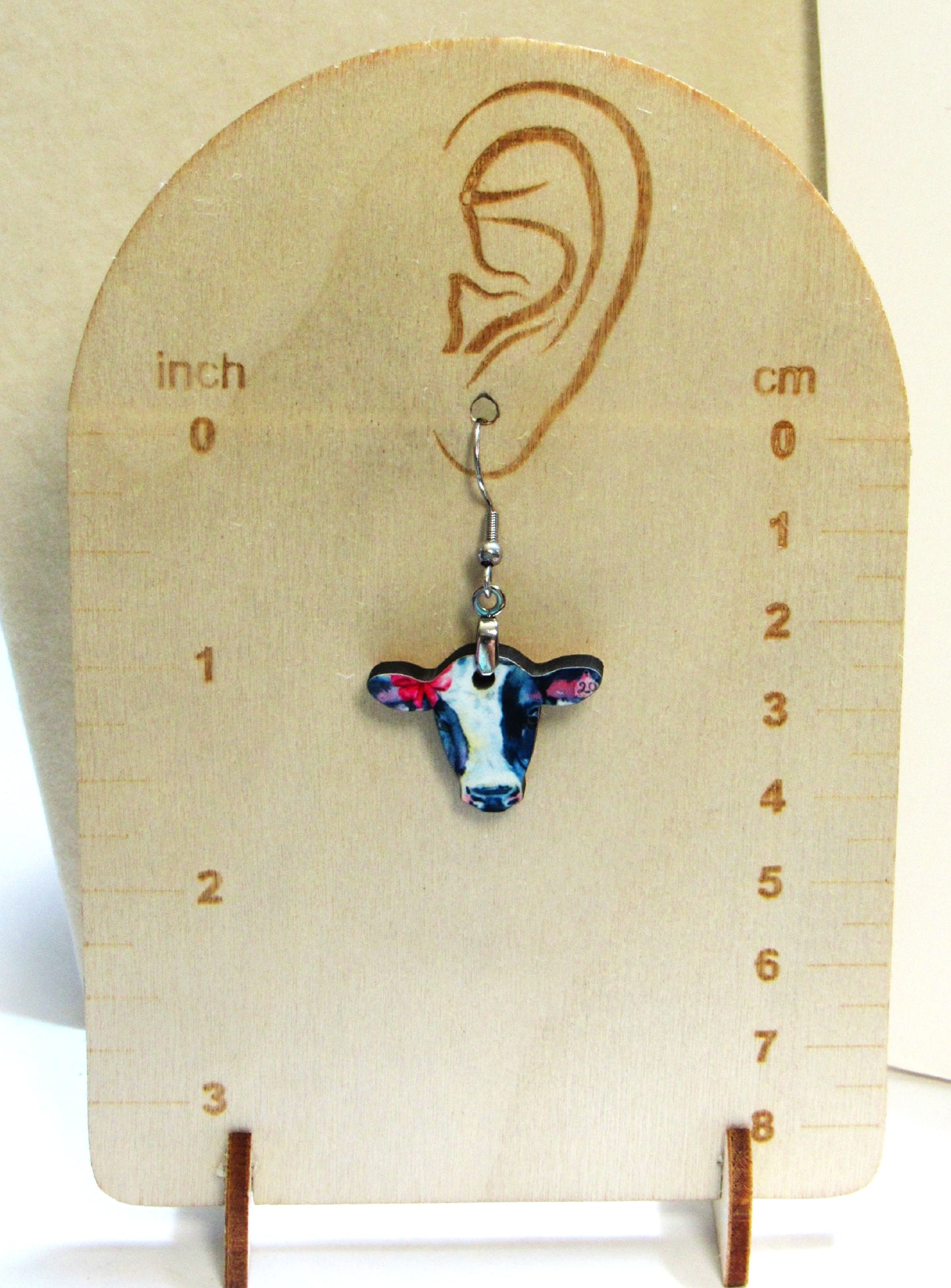 Cow Head Shaped Sublimated Earrings MDF