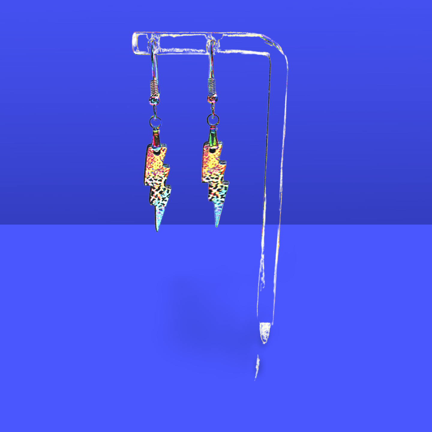 Lightning Shaped Sublimated Earrings