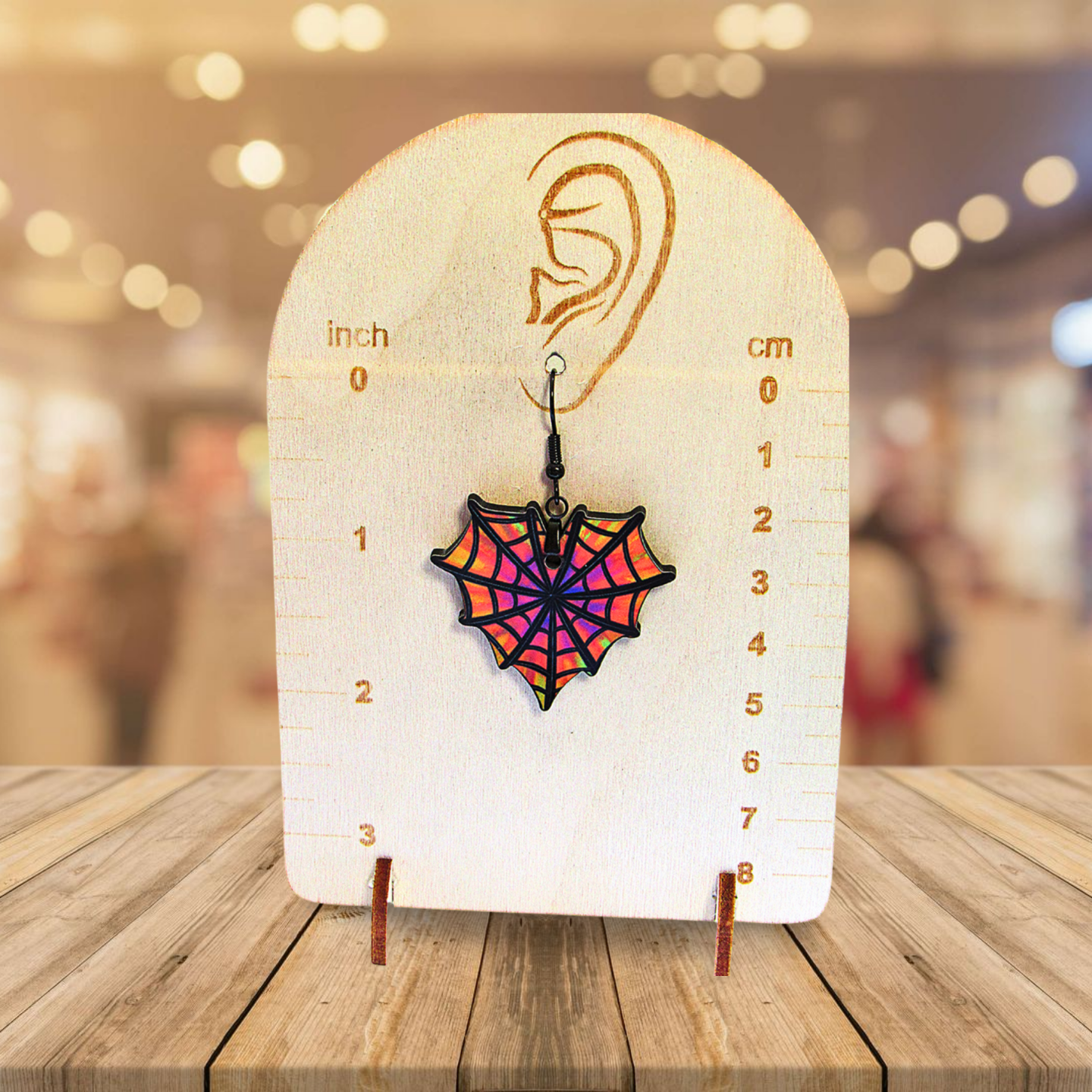 Heart Web Shaped Sublimated Earrings 1.5 inch