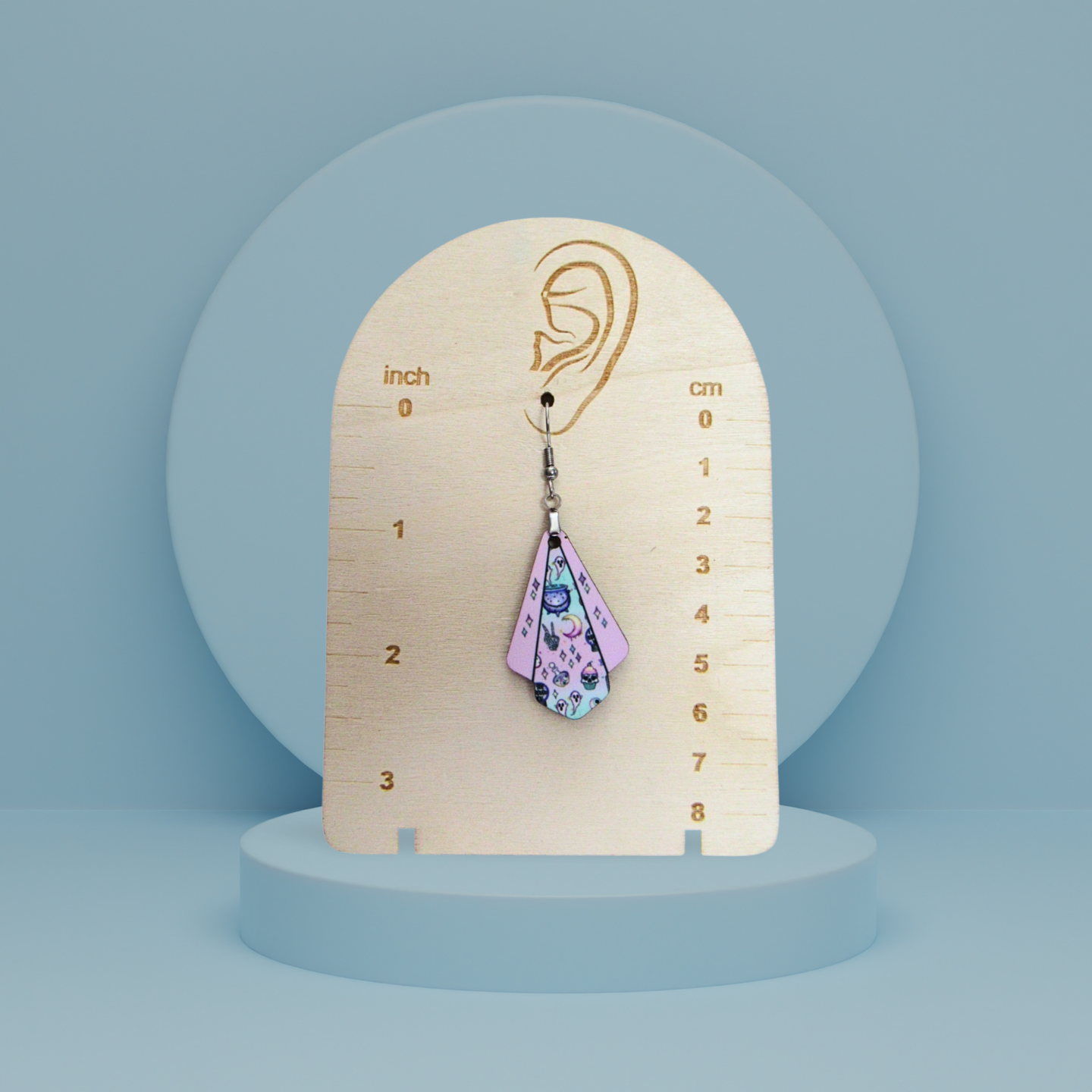 Fan Shaped Sublimated Earrings 1.5 inch