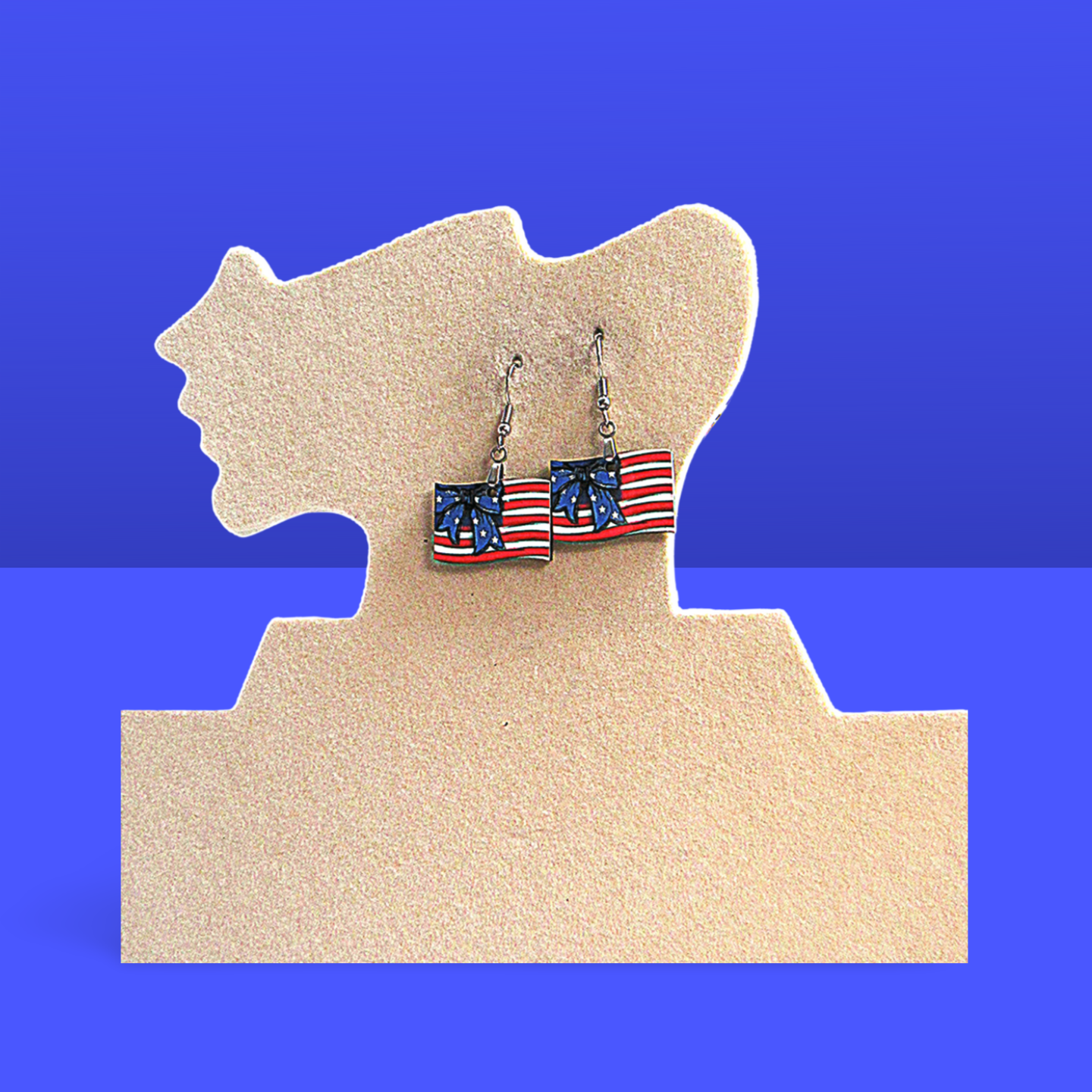 Horizontal Flag Shaped Sublimated Earrings