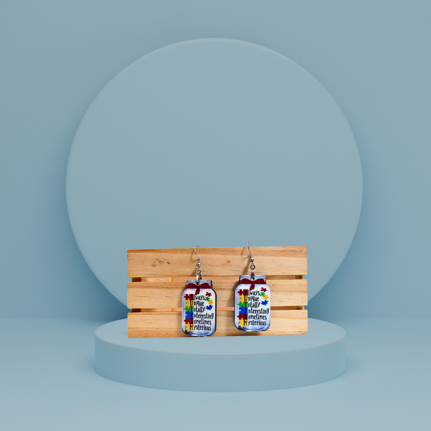 Mason Jar Shaped Sublimated Earrings