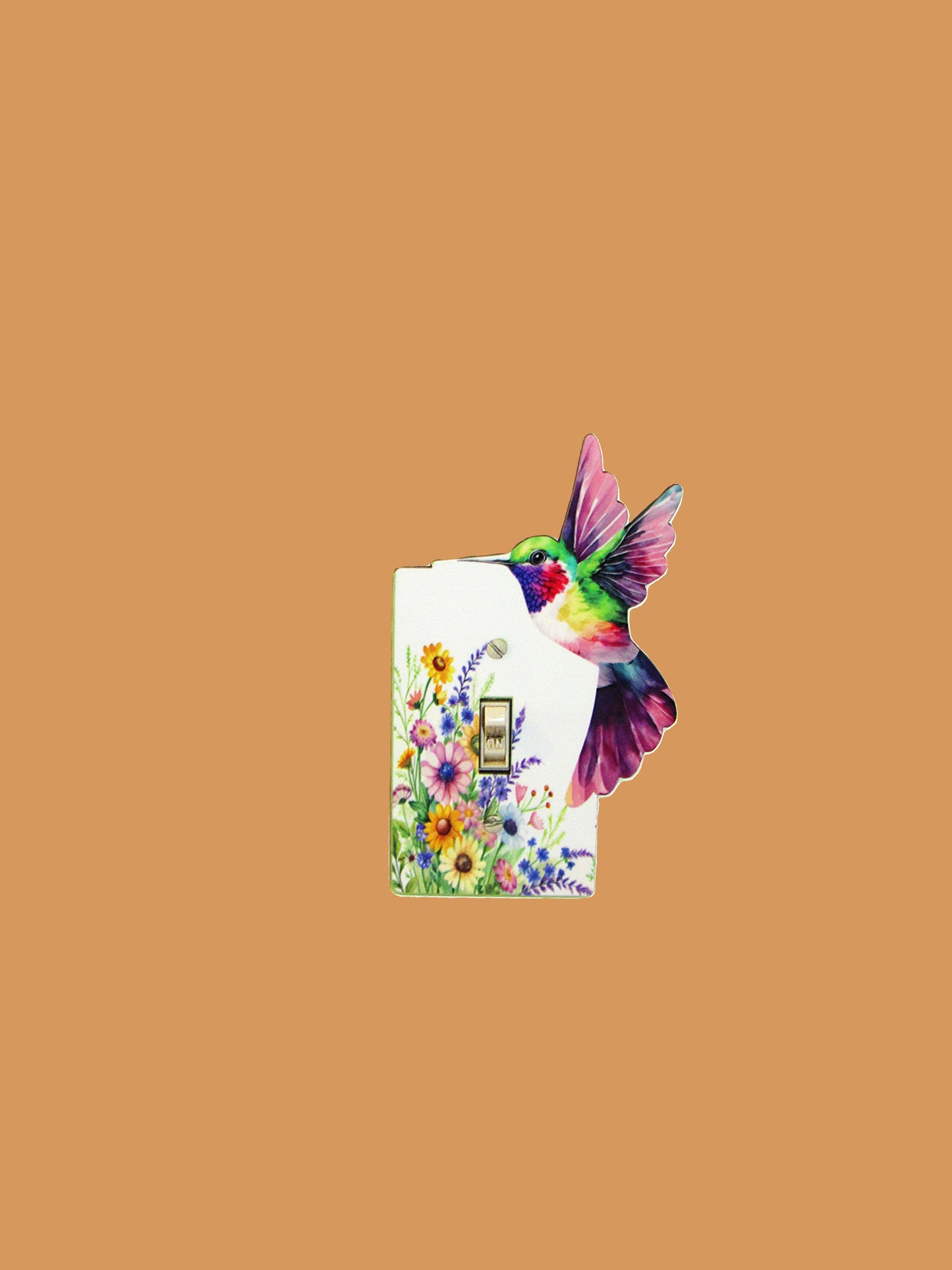 Hummingbird Shaped Sublimated Light Switch Plate