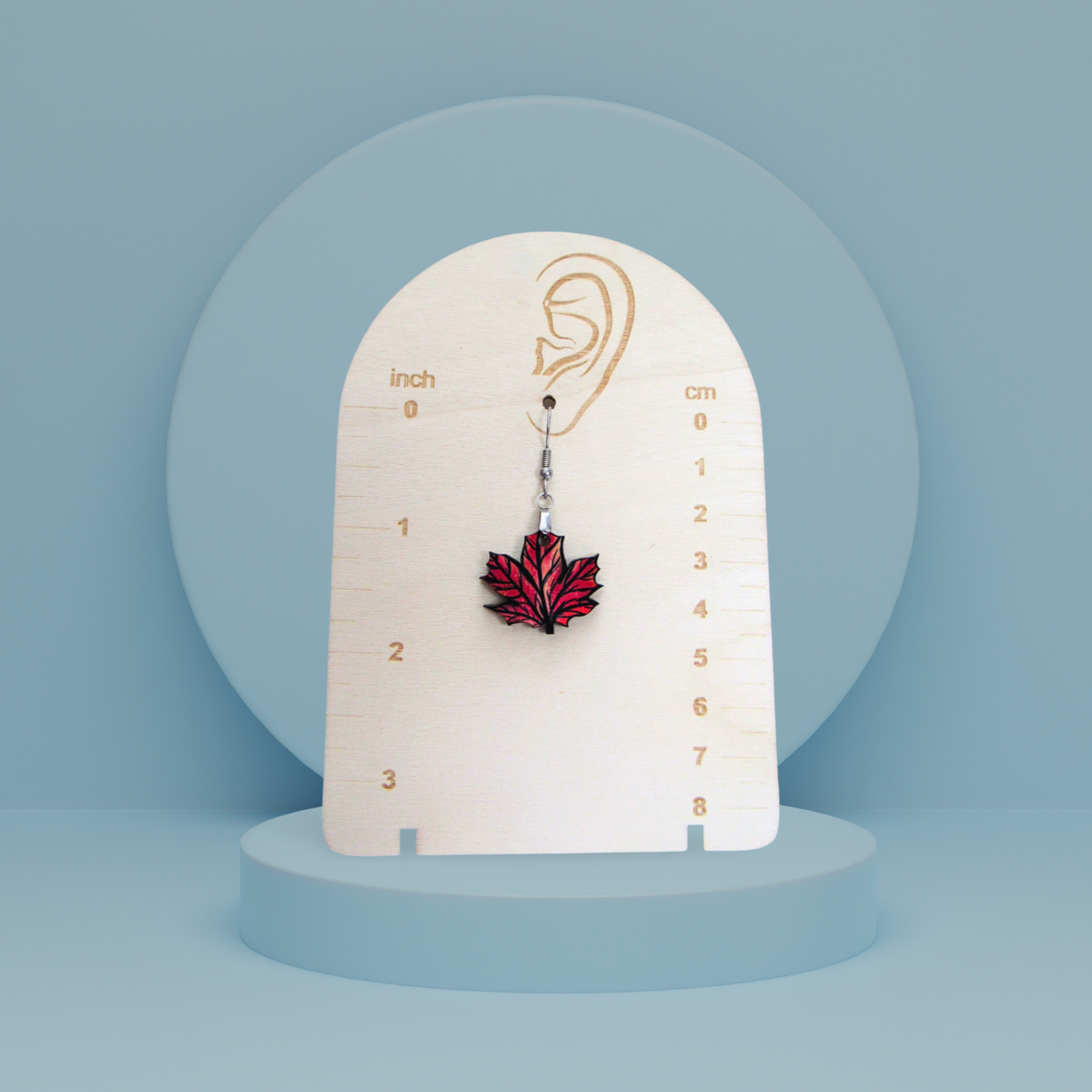 Maple Leaf Shaped Sublimated Earrings 1 inch