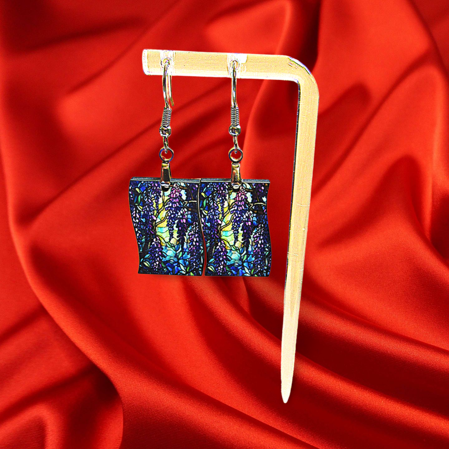 Vertical Flag Shaped Sublimated Earrings 1 inch