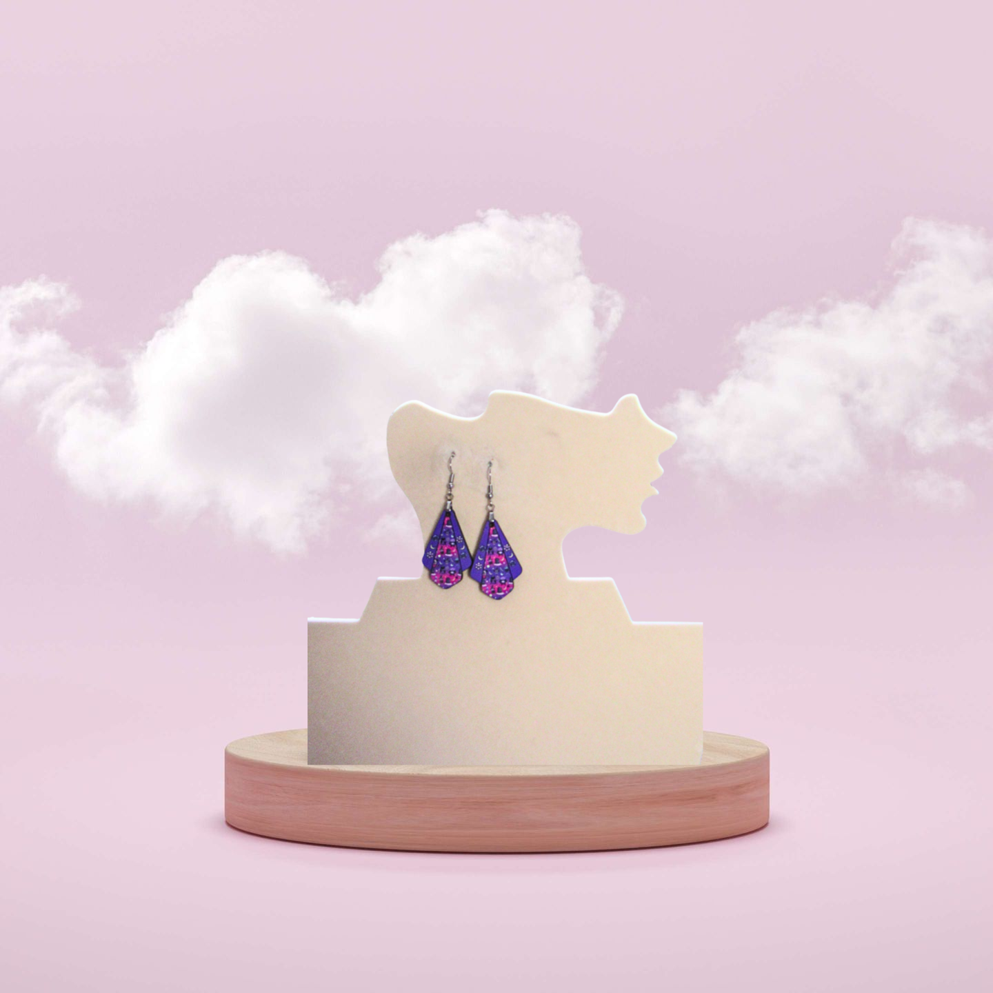 Fan Shaped Sublimated Earrings 1.5 inch