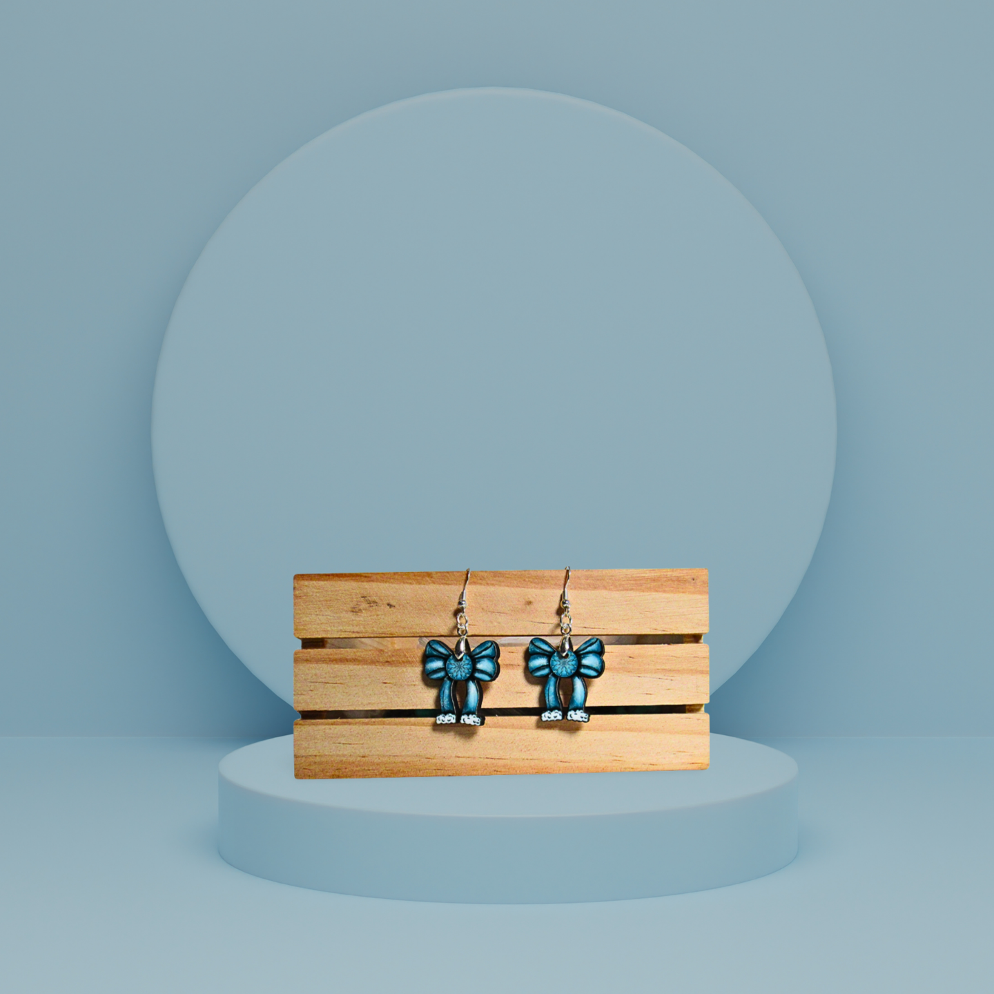 Christmas Bow Shaped Sublimated Earrings 1 inch