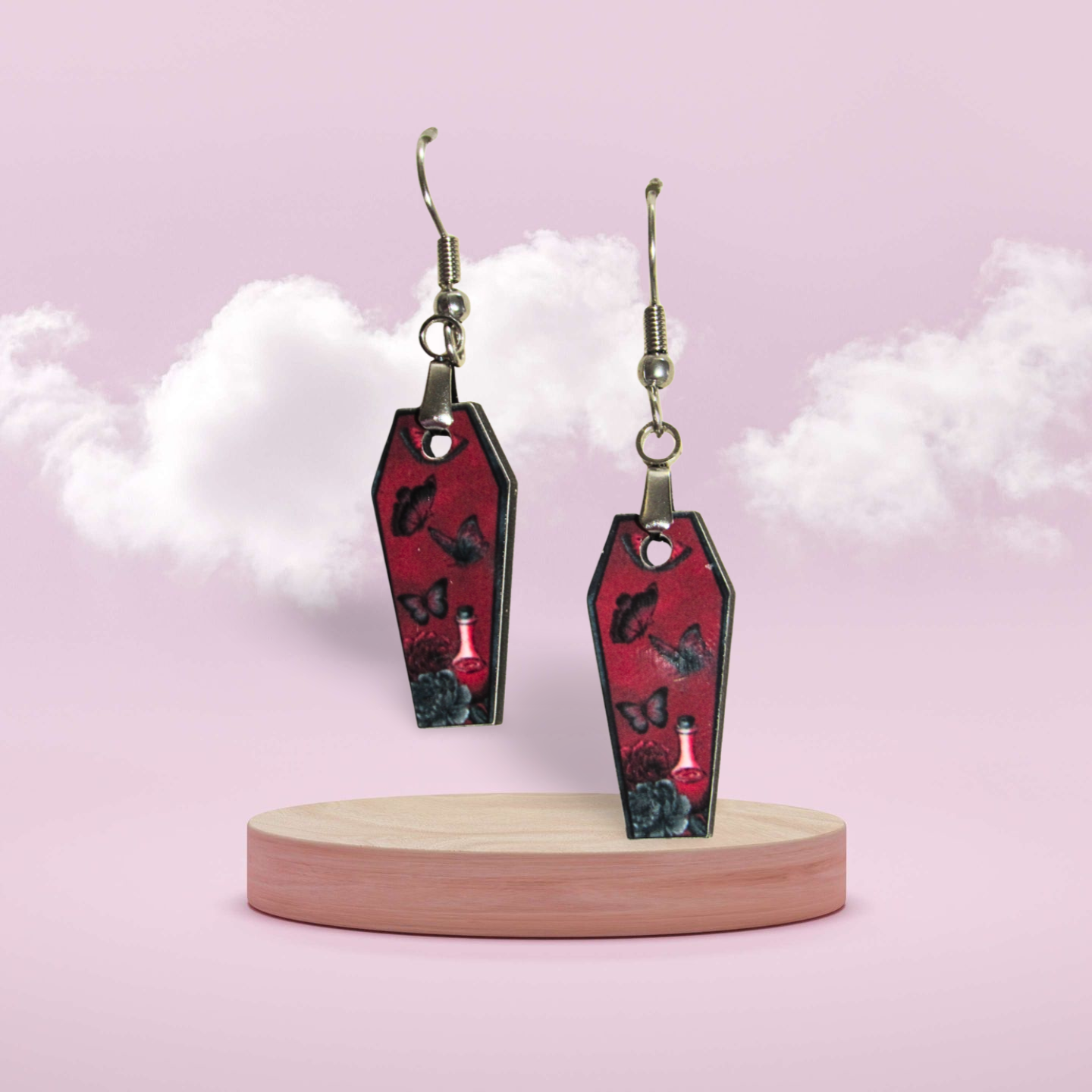 MDF-Coffin Shaped Sublimated Earrings 1 inch