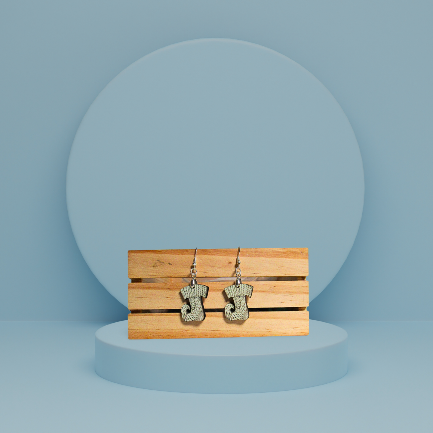 Elf Stocking Shaped Sublimated Earrings 1 inch