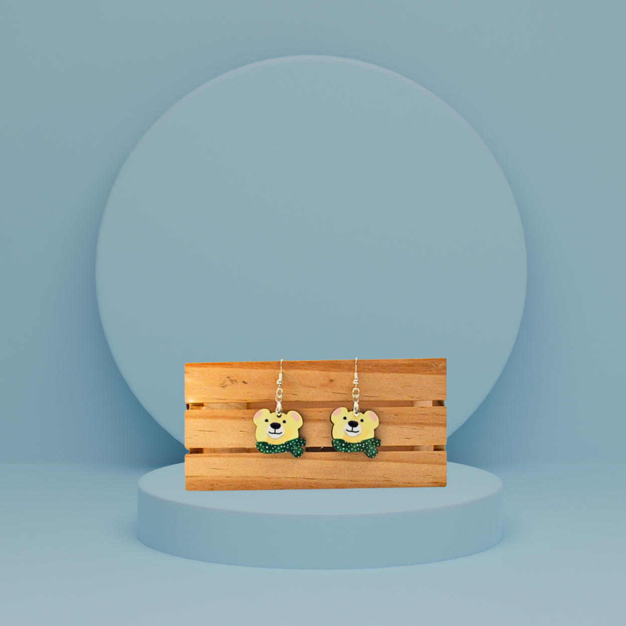 Polar Bear Head Shaped Sublimated Earrings