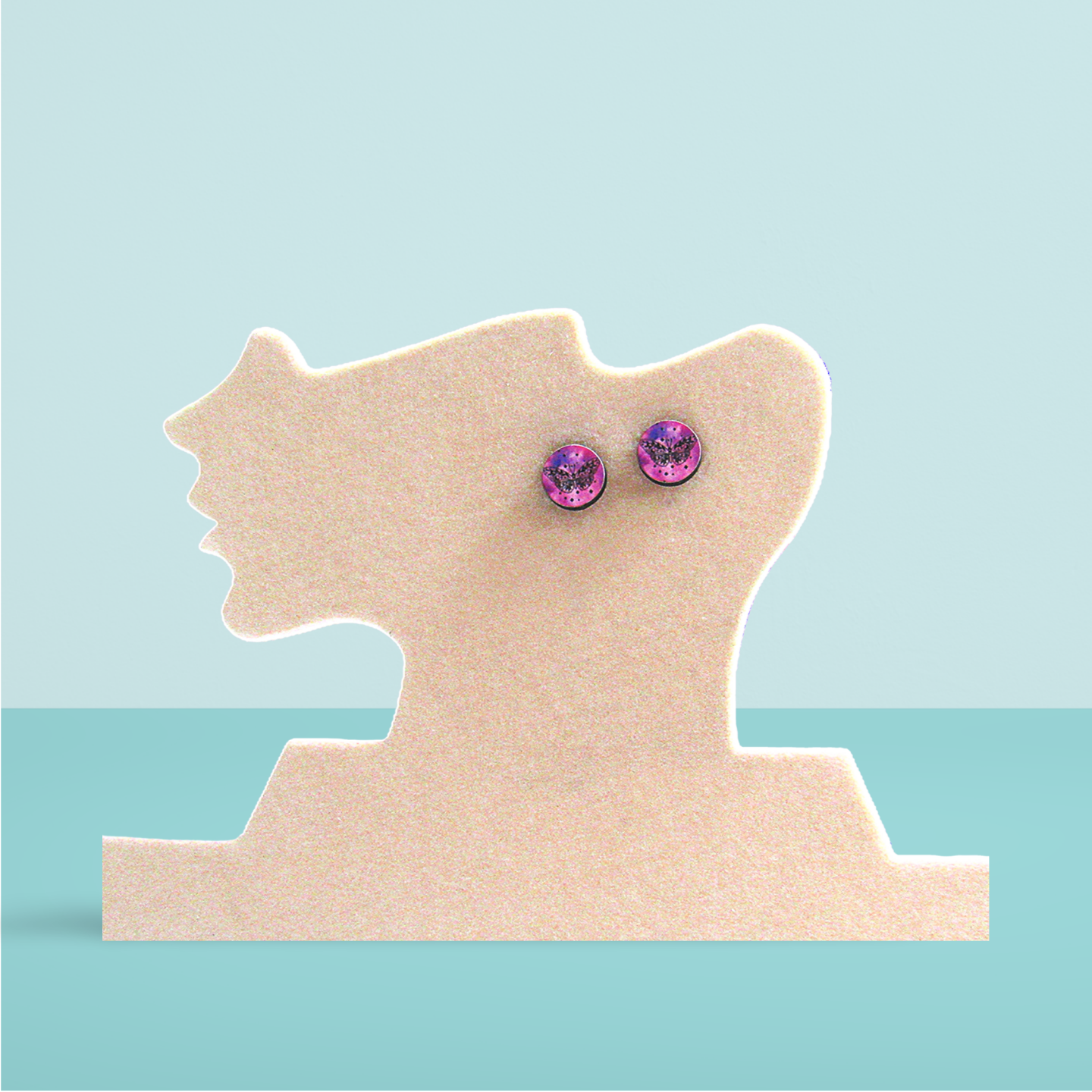 Round Shaped Sublimated Stud Earrings MDF