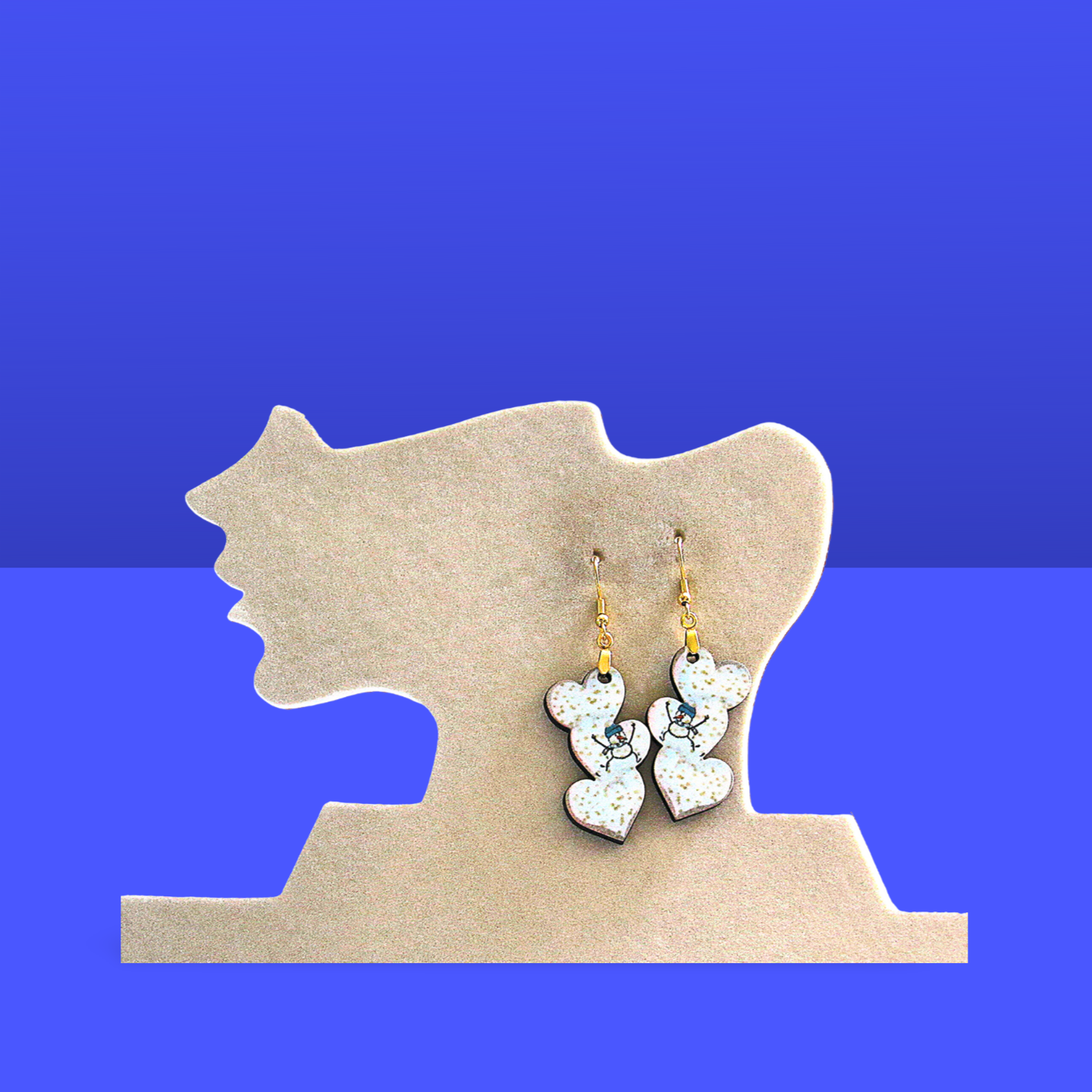 Triple Heart Shaped Sublimated Earrings