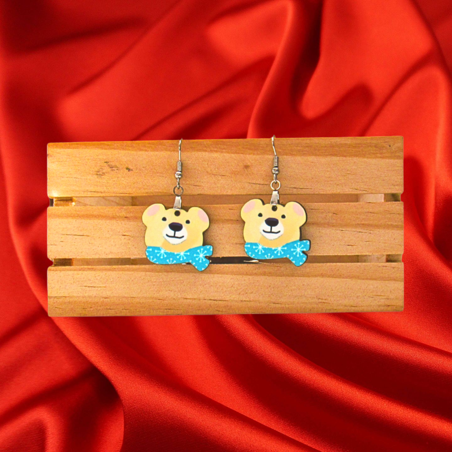 Polar Bear Head Shaped Sublimated Earrings