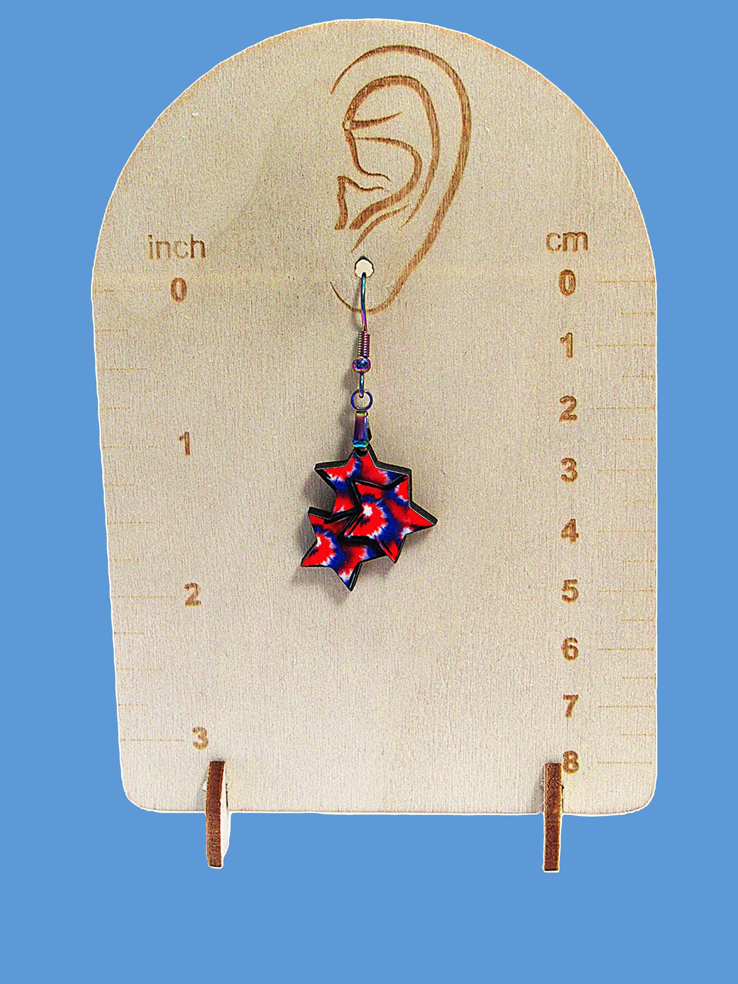Triple StarShaped Sublimated Earrings 1 inch