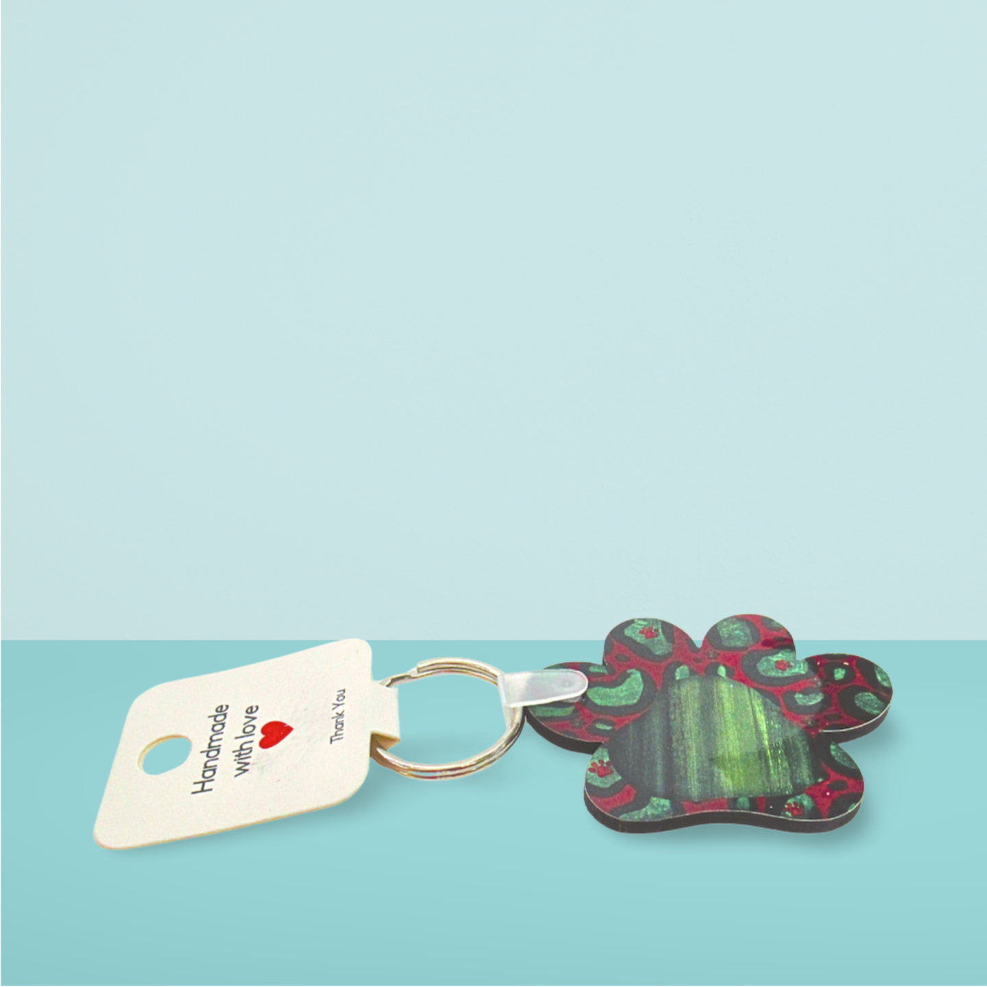 Paw Print Shaped Sublimated Keychain MDF