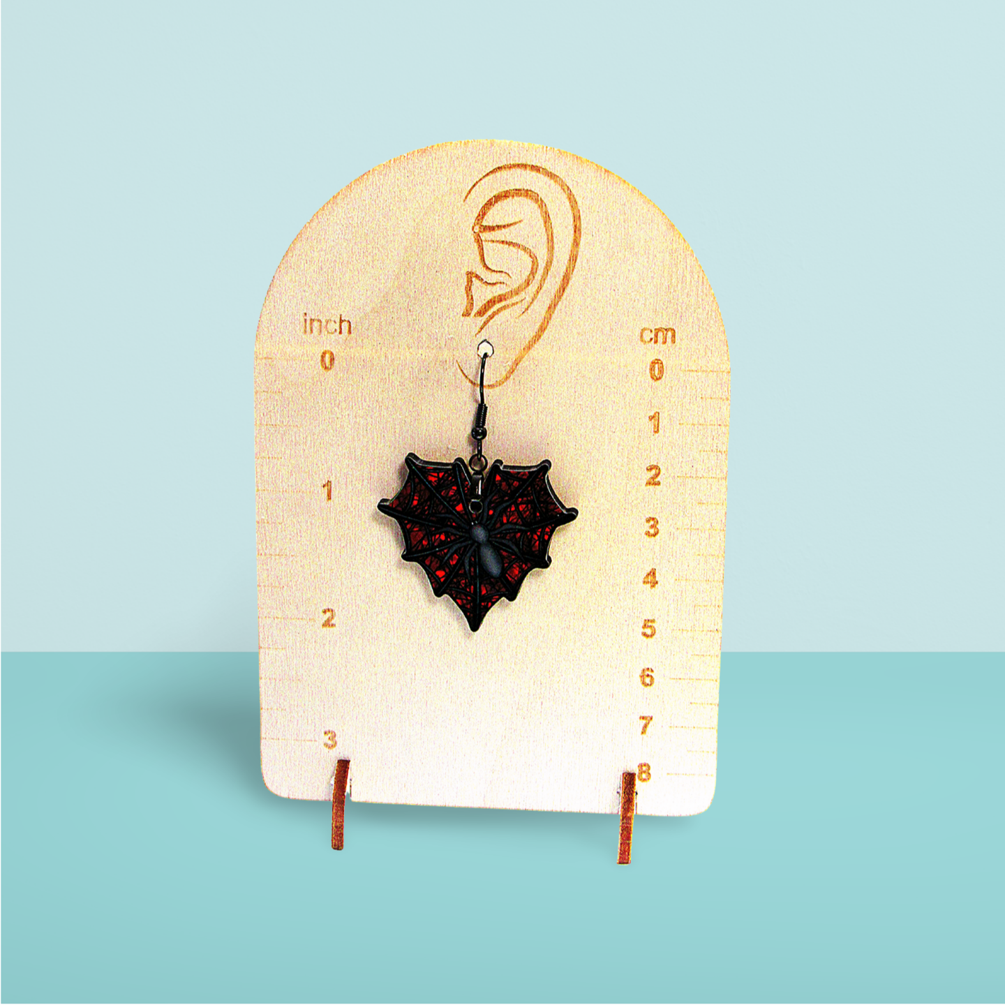 Heart Web Shaped Sublimated Earrings 1.5 inch