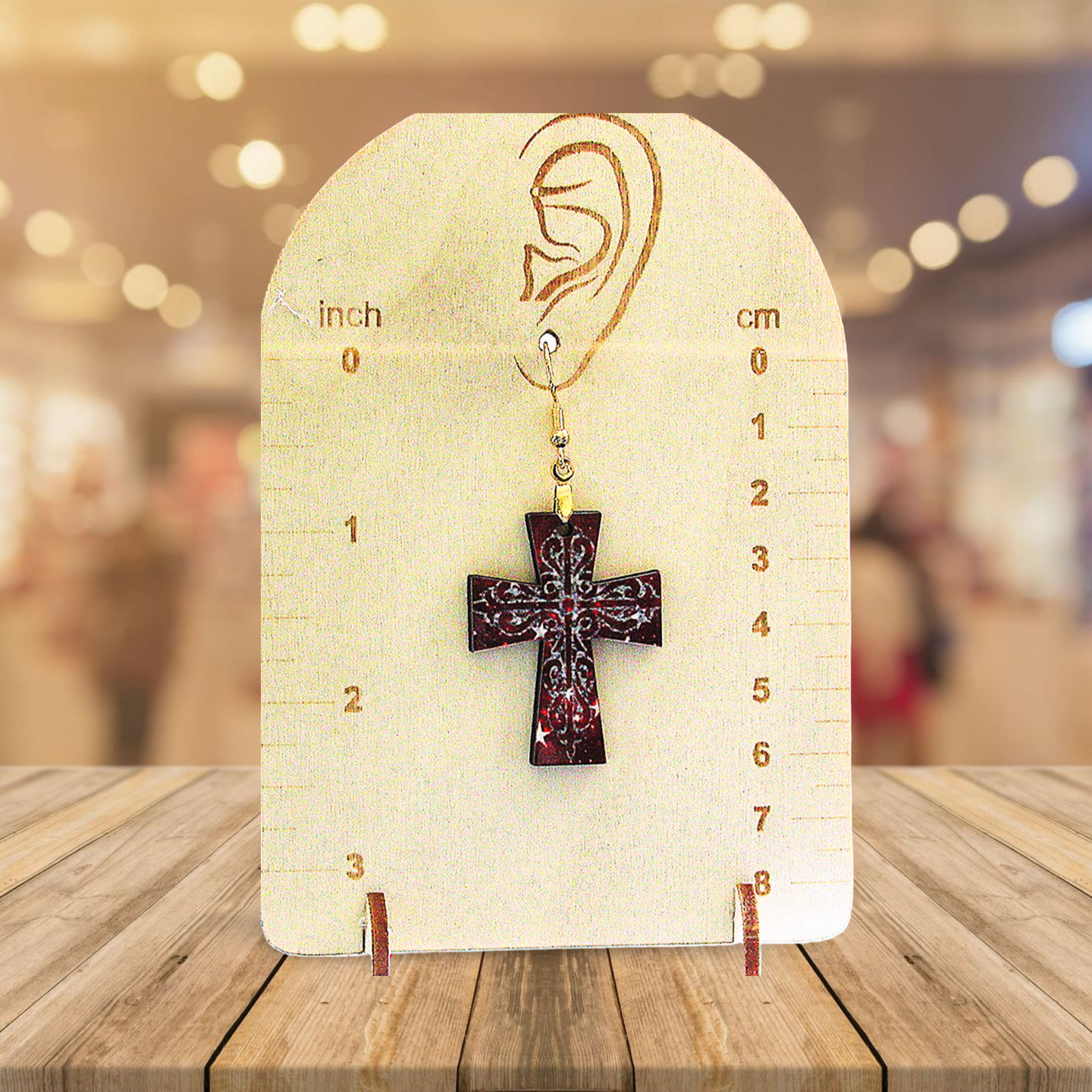 MDF-Cross Shaped Sublimated Earrings 1.5 inches